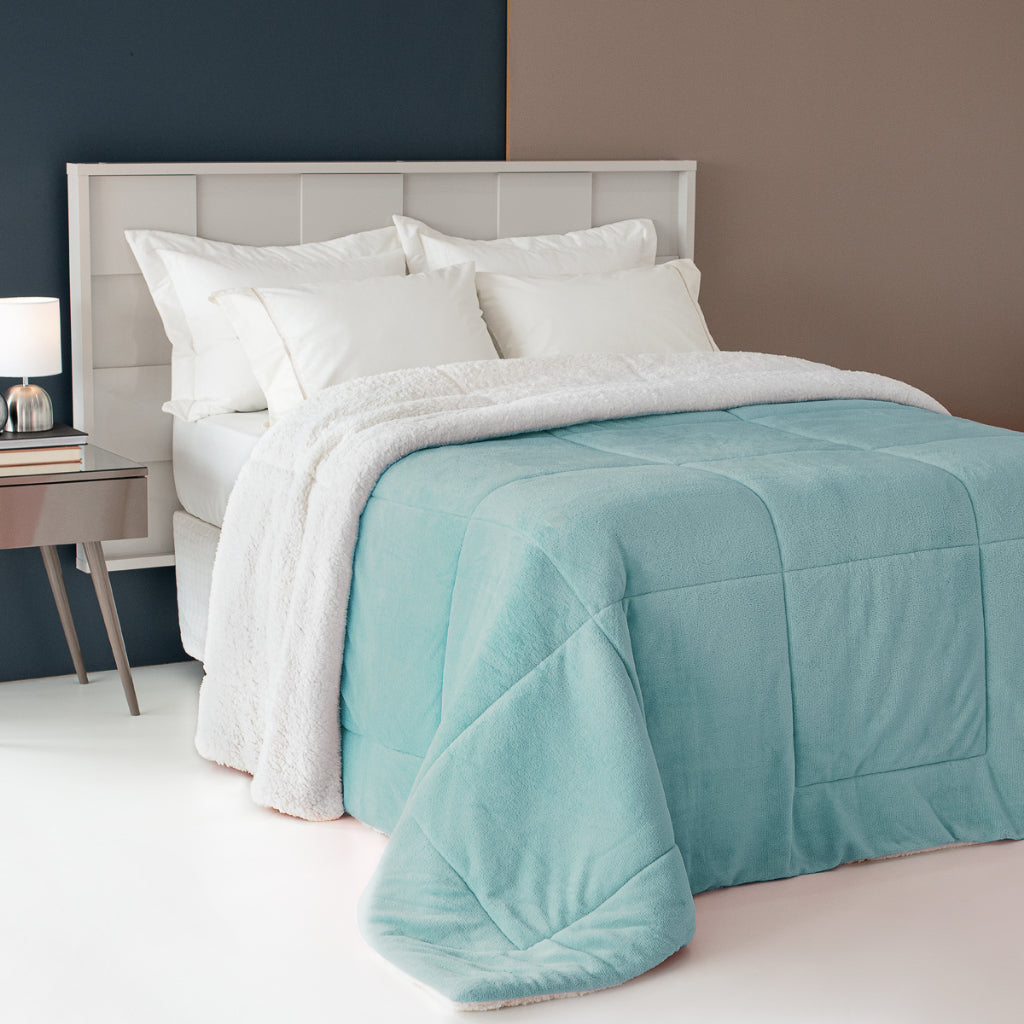 KIT 2 Coberdrom Pele de Carneiro Sherpa Tamanho KING DUPLA FACE