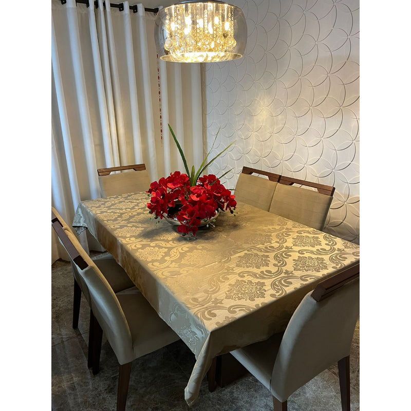 Toalha de Mesa Jacquard Luxo 6 Lugares 2,00x1,40 para Cozinha premium Várias Cores