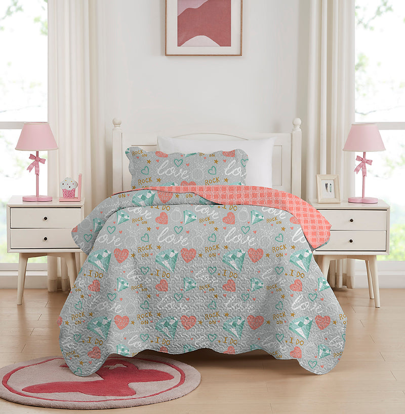 Colcha Cobre leito dupla face Solteiro decoração Premium infantil 2 peças IMPERDIVEL